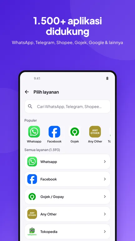 AdaSIM: daftar aplikasi yang didukung